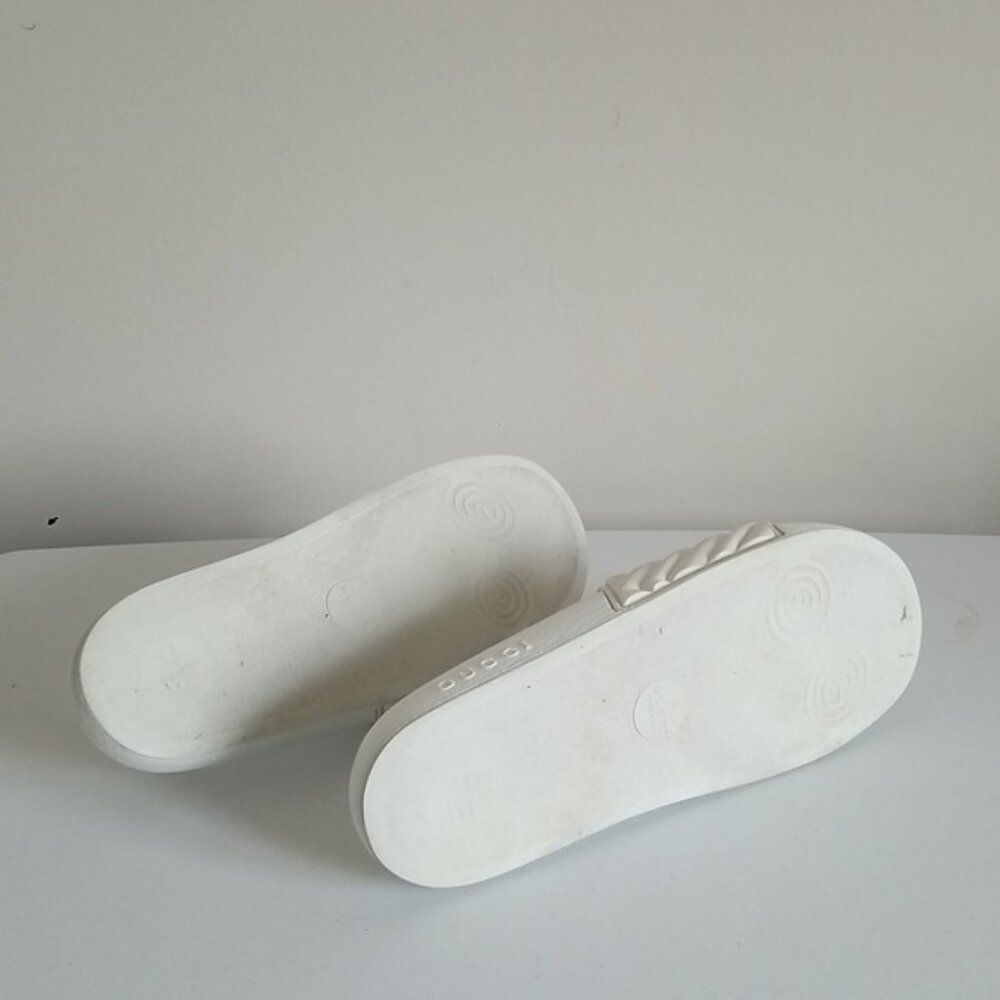 GUCCI | GG Logo Rubber Slides White Sz 10 - Picture 8 of 11